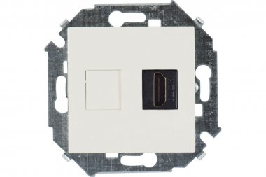 Фотография товара 'Simon 1591407-031 Розетка HDMI v1.4, сл.кость, S15'