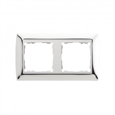 Фотография товара 'Simon 82624-63 Рамка на 2 поста, металл, хром/белый, S82'