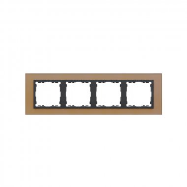 Фотография товара 'Simon 82847-34 Рамка на 4 поста, стекло, медь/графит, S82N'