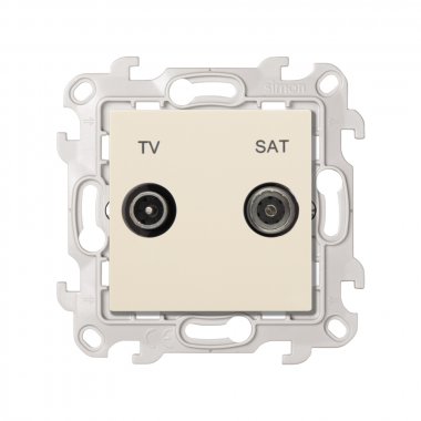 Фотография товара 'Simon 2410485-031 Розетка TV-SAT проходная, сл.кость, S24'