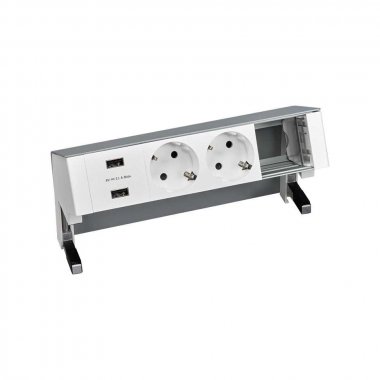 Фотография товара 'Simon 42422000-133 Настольный x4 розеточный блок, 2x2P+E, USB A+A з/у'