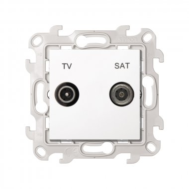 Фотография товара 'Simon 2410485-030 Розетка TV-SAT проходная, белый, S24'