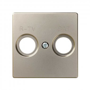 Фотография товара 'Simon 82097-34 Накладка для розетки R-TV+SAT с пикт."R-TV SAT", шампань, S82'