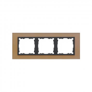 Фотография товара 'Simon 82837-34 Рамка на 3 поста, стекло, медь/графит, S82N'