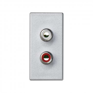 Фотография товара 'Simon K101B-8 Розетка узкая 2RCA, алюминий, K45, Connect'