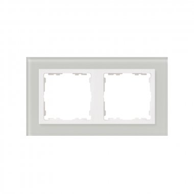 Фотография товара 'Simon 82627-60 Рамка на 2 поста, стекло, натуральный/белый, S82N'