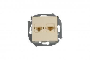 Фотография товара 'Simon 1591590-031 Розетка комбинированная RJ11 + RJ45 Cat.6 UTP (Systimax)'