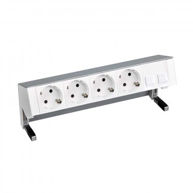 Фотография товара 'Simon 42504020-133 Настольный x5 розеточный блок, 4х2P+E, 2хRJ45'