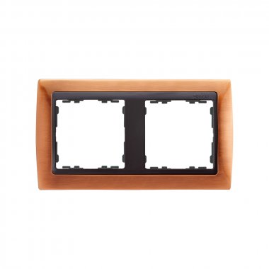 Фотография товара 'Simon 82824-36 Рамка на 2 поста, металл, медь/графит, S82'