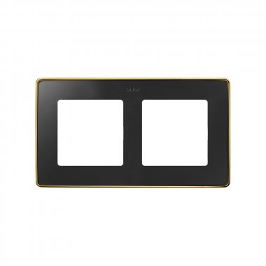 Фотография товара 'Simon 8201620-242 Рамка на 2 поста, графит/металл.золото, S82D'