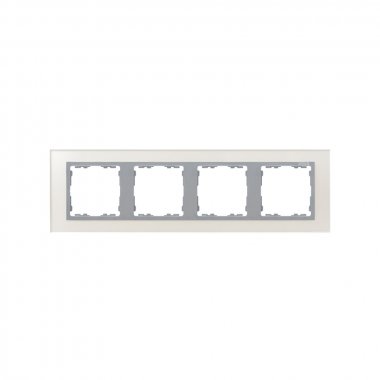 Фотография товара 'Simon 82947-62 Рамка на 4 поста, стекло, серебро/алюминий, S82N'