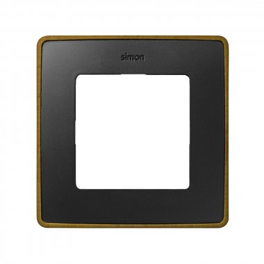 Фотография товара 'Simon 8201610-247 Рамка на 1 пост, графит/металл.латунь, S82D'