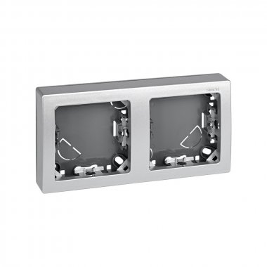 Фотография товара 'Simon 73620-63 Рамка на 2 поста для горизонтального монтажа цвета алюминий 73 Loft'