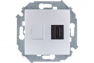 Фотография товара 'Simon 1591407-033 Розетка HDMI v1.4, алюминий, S15'