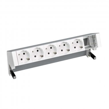 Фотография товара 'Simon 42605000-133 Настольный x6 розеточный блок, 5х2P+E, 1 пустой модуль'