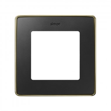 Фотография товара 'Simon 8201610-394 Рамка на 1 пост, мат.черный/металл.шампань, S82D'