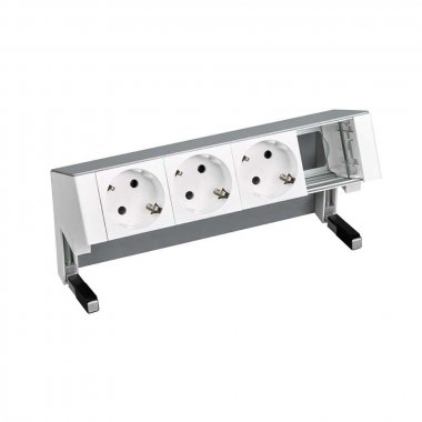 Фотография товара 'Simon 42403000-133 Настольный x4 розеточный блок, 3х2P+E, 1 пустой модуль'