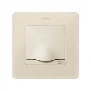 Фотография товара 'Simon 82090-31 Накладка с крышкой и шторками для розетки Schuko 2Р+Е, сл.кость, S82'