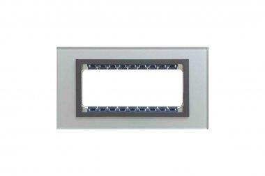 Фотография товара 'Simon 82857-35 Рамка на 5 узких мех-мов, стекло, серый/графит, S82Centr'