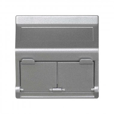 Фотография товара 'Simon KB80-8 Накладка наклонная на 2 разъема RJ45 со шторками'