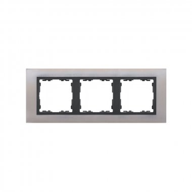 Фотография товара 'Simon 82837-37 Рамка на 3 поста, металл, нерж.сталь/графит, S82N'