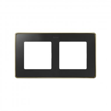 Фотография товара 'Simon 8201620-394 Рамка на 2 поста, мат.черный/металл.шампань, S82D'