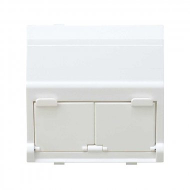 Фотография товара 'Simon 27086-35 Накладка наклонная со шторками на 2 разъема RJ45'