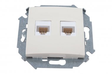 Фотография товара 'Simon 1591552-031 Розетка информационная 2xRJ45 Cat.5e UTP (AMP)'