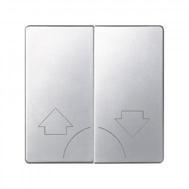 Фотография товара 'Simon 82029-33 Клавиша двойная для выкл-ля жалюзи без блок. и пикт."Стрелки", алюминий, S82'