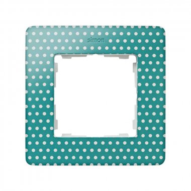 Фотография товара 'Simon 8200610-212 Рамка на 1 пост, горошины на аквамарин/белый, S82D'