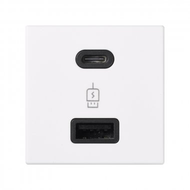 Фотография товара 'Simon K126F-9 Зарядное устройство USB A+C 18W, 230В'