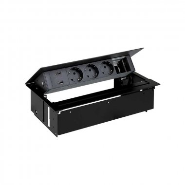 Фотография товара 'Simon 45523000-138 Врезной x5 розеточный блок, планка, 3x2P+E, USB A+A з/у, 1 пустой модуль'