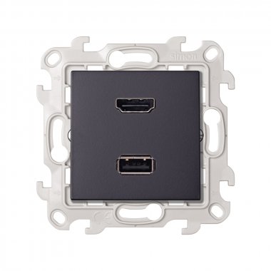 Фотография товара 'Simon 2411095-038 Розетка HDMI v1.4 + USB 2.0 (передача данных)'