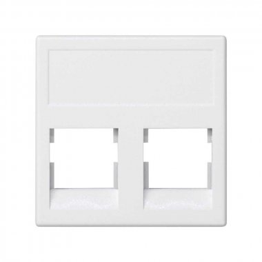 Фотография товара 'Simon KB076-9 Накладка прямая на 2 разъема RJ45 без шторок'