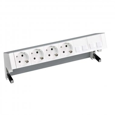 Фотография товара 'Simon 42604040-133 Настольный x6 розеточный блок, 4x2P+E, 4хRJ45'