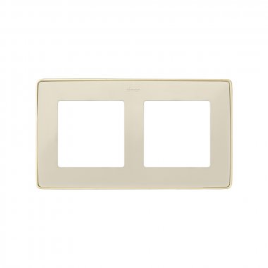 Фотография товара 'Simon 8201620-248 Рамка на 2 поста, сл.кость/металл.шампань, S82D'