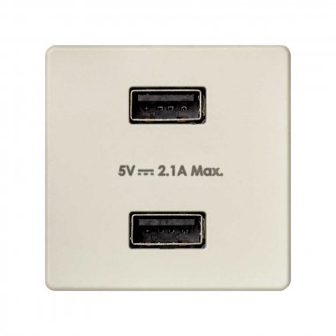 Фотография товара 'Simon 2701096-031 Зарядное устройство 2xUSB 10W, 230В'