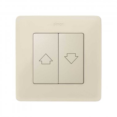 Фотография товара 'Simon 82028-31 Клавиша двойная для выкл-ля жалюзи с блок. и пикт."Стрелки", сл.кость, S82'