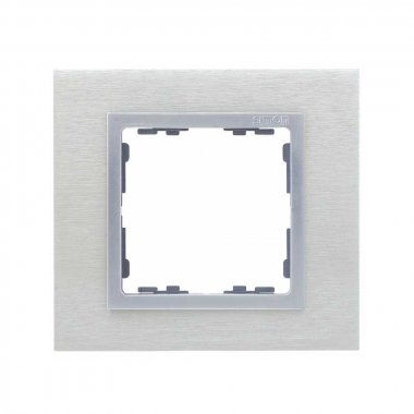 Фотография товара 'Simon 82917-34 Рамка на 1 пост, металл, мат.сталь/алюминий, S82N'