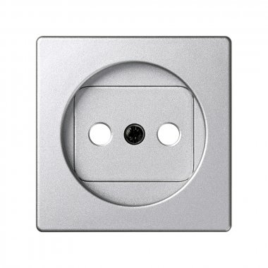 Фотография товара 'Simon 82040-93 Накладка со шторками для розетки 2Р, мат.алюминий, S82D'