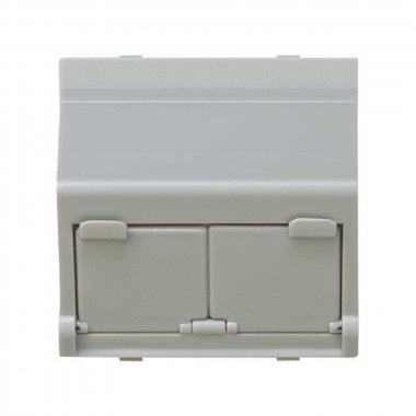 Фотография товара 'Simon 27086-37 Накладка наклонная со шторками на 2 разъема RJ45'