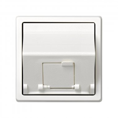 Фотография товара 'Simon 73085-60 Розетка наклонная для передачи данных со шторкой на 1 разъем RJ45'