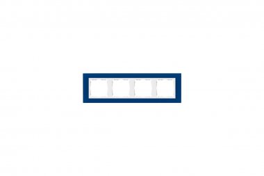 Фотография товара 'Simon 82647-64 Рамка на 4 поста, стекло, синий/белый, S82N'