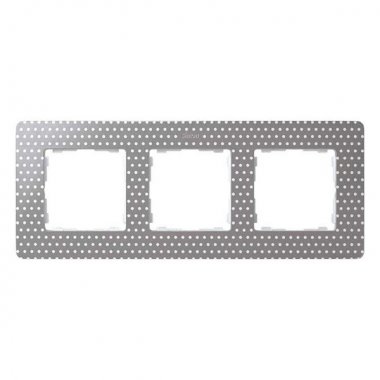 Фотография товара 'Simon 8200630-211 Рамка на 3 поста, горошины на сером/белый, S82D'