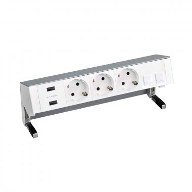 Фотография товара 'Simon 42523020-133 Настольный x5 розеточный блок, 3x2P+E, USB A+A з/у'