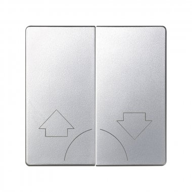 Фотография товара 'Simon 82029-93 Клавиша двойная для выкл-ля жалюзи без блок. и пикт."Стрелки", мат.алюминий, S82D'