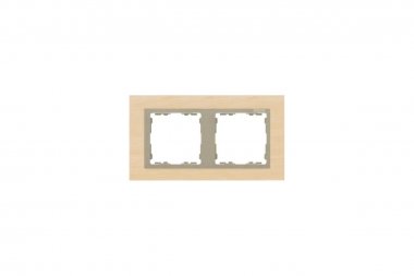 Фотография товара 'Simon 82927-68 Рамка на 2 поста, дерево, клен/шампань, S82N'