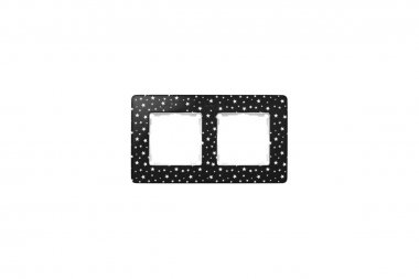 Фотография товара 'Simon 8200620-222 Рамка на 2 поста, звезды на черном/белый, S82D'