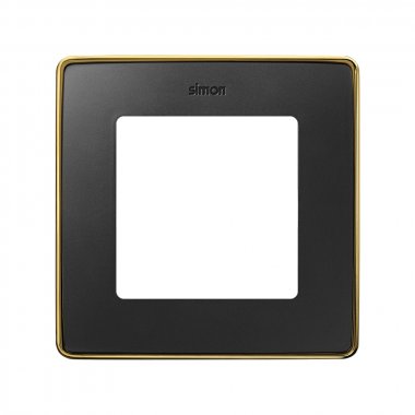 Фотография товара 'Simon 8201610-395 Рамка на 1 пост, мат.черный/металл.золото, S82D'