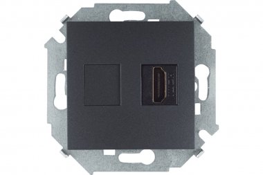 Фотография товара 'Simon 1591407-038 Розетка HDMI v1.4, графит, S15'